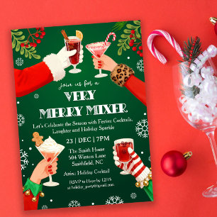 A Very Merry Mixer Christmas Cocktail Party Invitation