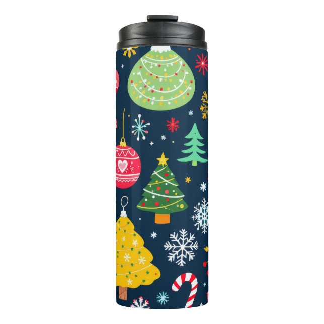 A Very Merry Pattern Thermal Tumbler (Front)