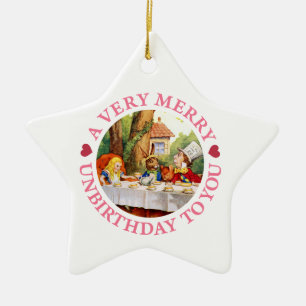 A Very Merry Unbirthday To You! Ceramic Ornament