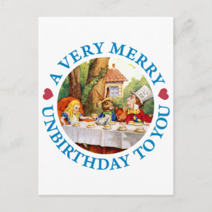 A VERY MERRY UNBIRTHDAY TO YOU POSTCARD