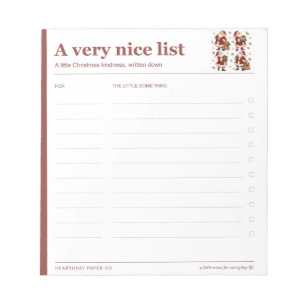 A Very Nice List Santa Christmas Gift List Notepad