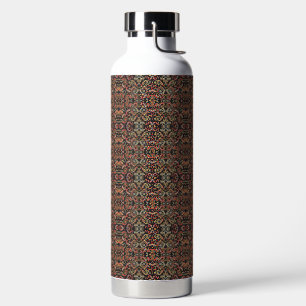 a very ornate pattern with many different colours water bottle