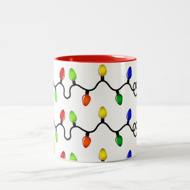 A VERY SPECIAL "CHRISTMAS LIGHTS MUG" Two-Tone COFFEE MUG (Center)