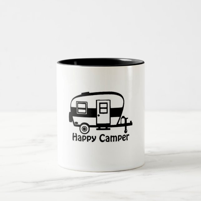 A VERY SPECIAL *HAPPY CAMPER MUG* Two-Tone COFFEE MUG (Center)