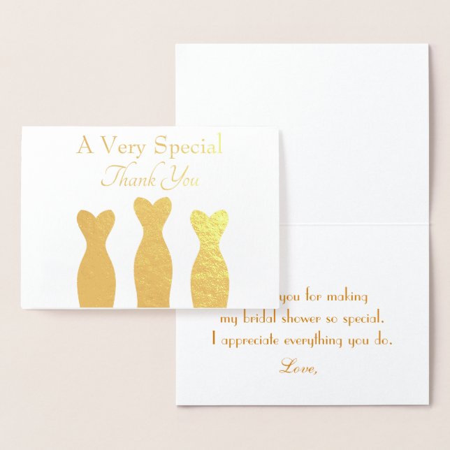 A very special thank you bridal shower hostess foil card (Display)