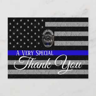 A VERY SPECIAL THANK YOU SUPPORT POLICE POSTCARD