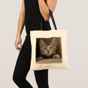 A Very Sweet Tabby Kitten Tote Bag