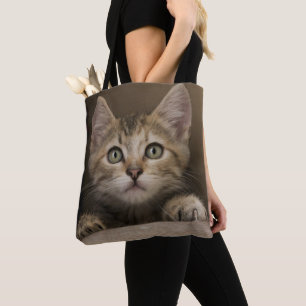 A Very Sweet Tabby Kitten Tote Bag