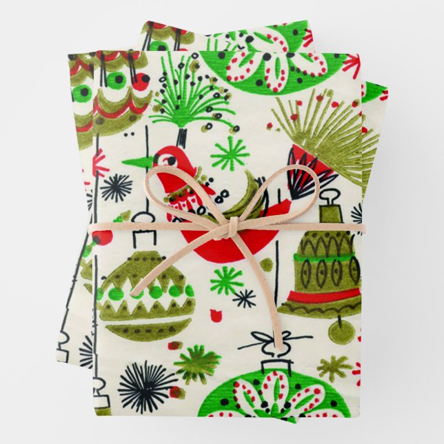 A Very Vintage Christmas Wrapping Paper Sheet (In situ)