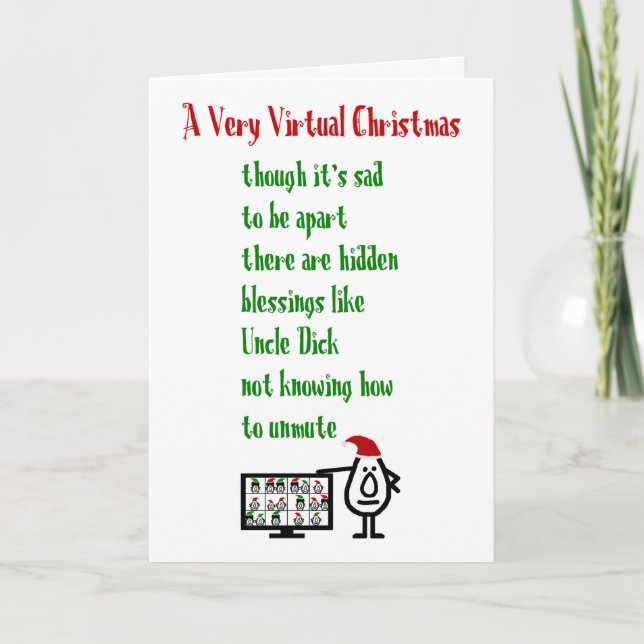 A Very Virtual Christmas A Merry Christmas Poem Holiday Card (Front)