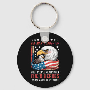 A Veterans Daughter Most People Meet Heroes Key Ring
