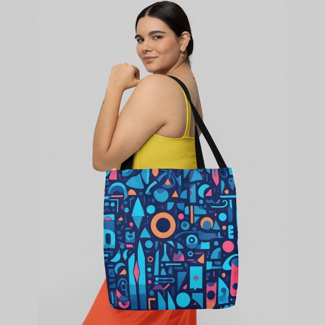 A vibrant abstract pattern geometric shapes tote bag (Creator Uploaded)