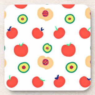 A Vibrant Apples Fruit Patterns Design Coaster