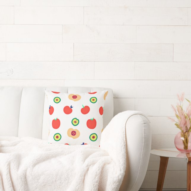 A Vibrant Apples Fruit Patterns Design   Cushion (Couch)