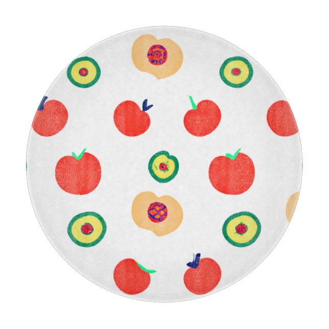 A Vibrant Apples Fruit Patterns Design   Cutting Board (Front)