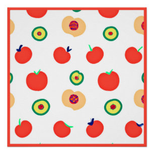 A Vibrant Apples Fruit Patterns Design Poster
