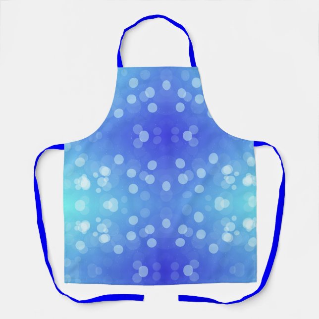 A vibrant apron featuring a blue and aqua gradient (Front)