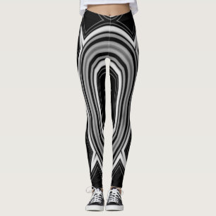 A vibrant black & white "Ratti_Creative_Arts"  Leggings