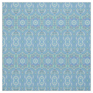 A vibrant blue colour classic fabric print pattern