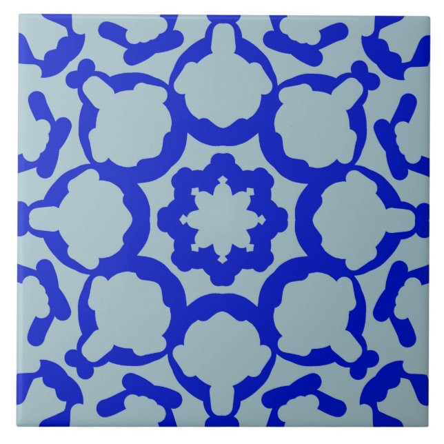 A vibrant blue colour classic trendy design   cera ceramic tile (Front)