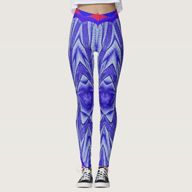 A vibrant blue "Ratti_Creative_Arts"  Legging (Front)