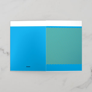 A vibrant blue sky with a few scattered white clou foil greeting card