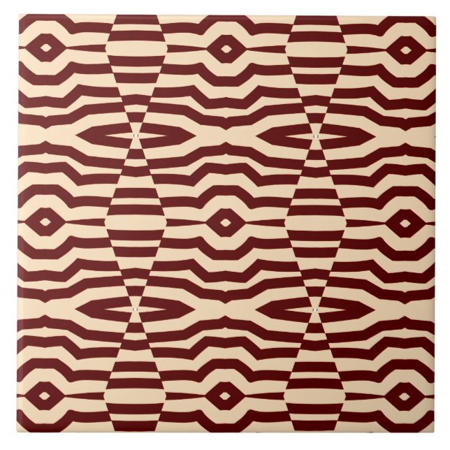 A vibrant brown colour classic pattern   ceramic tile (Front)