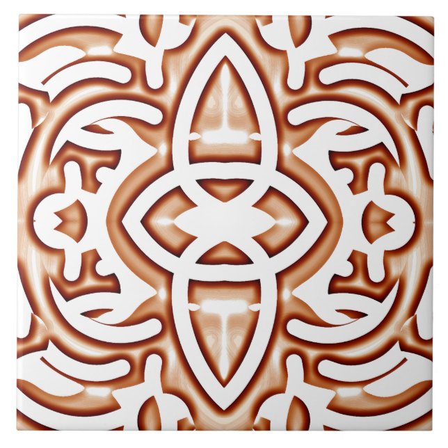 A vibrant brown colour classic trendy design   ceramic tile (Front)