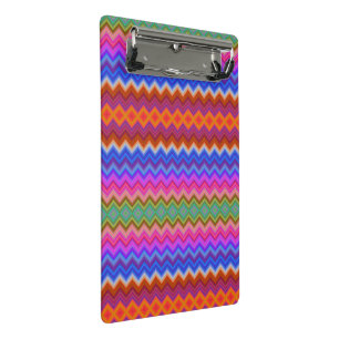 A vibrant clipboard featuring a zigzag pattern
