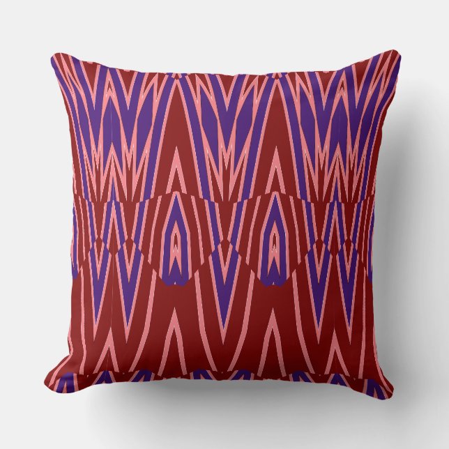A vibrant colourful classic fabric pattern design  cushion (Front)