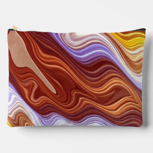 A vibrant colourful fabric groovy pattern  accesso accessory pouch