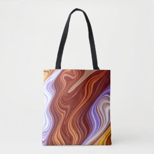 A vibrant colourful fabric groovy pattern tote ba bag