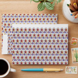 A vibrant design featuring yellow and orange creat envelope