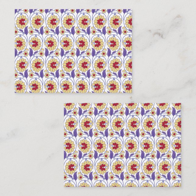 A vibrant design featuring yellow and orange creat place card (Front/Back)