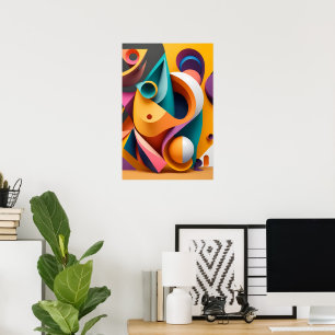 A Vibrant Exploration of Colourful Shapes Poster