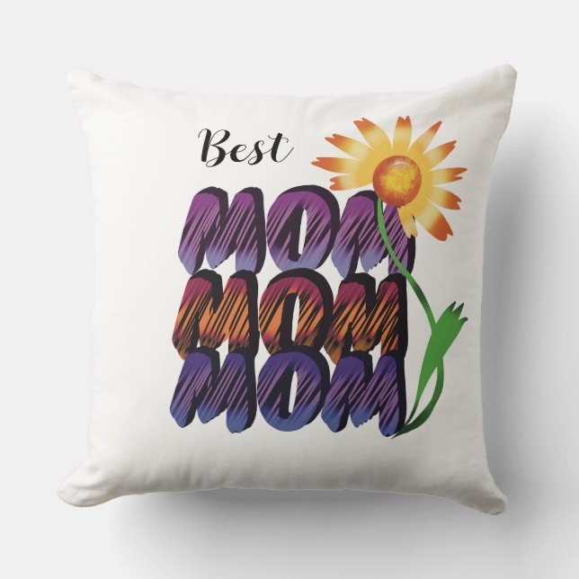 "A vibrant floral script for Mother's Day." Cushion (Front)