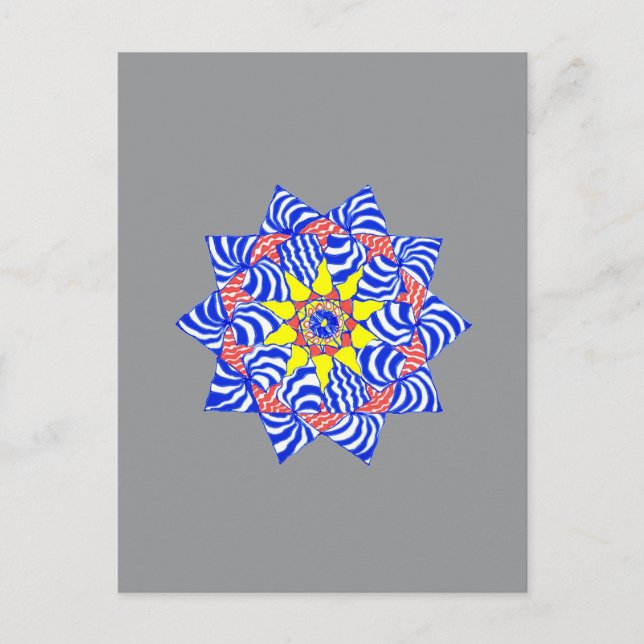 A vibrant geometric design postcard (Front)