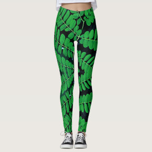 A vibrant green abstract "Ratti_Creative_Arts" Leggings