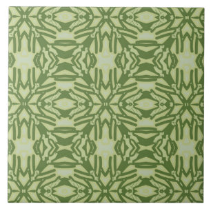 A vibrant green colour classic pattern ceramic tile