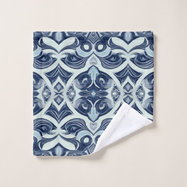 A vibrant grey colour fabric print pattern design  bath towel set (Wash Cloth)