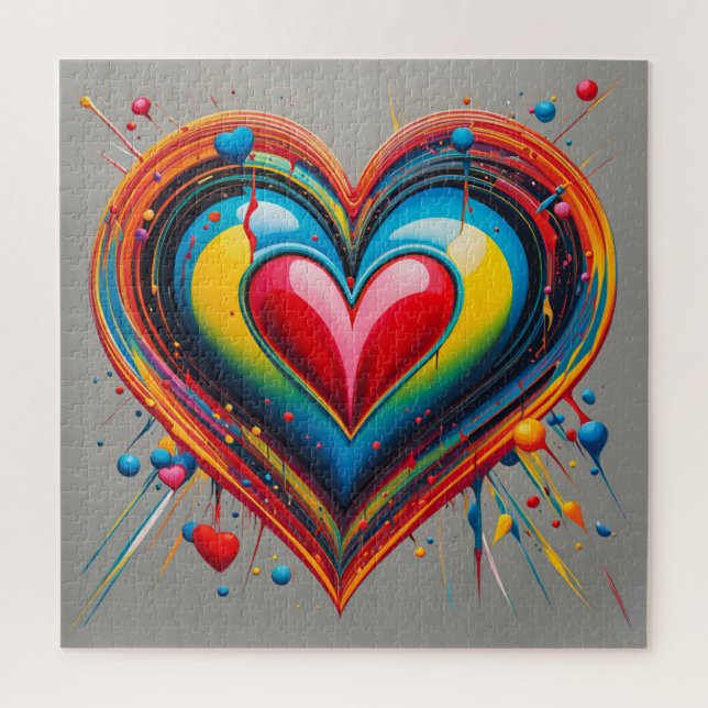 A vibrant heart jigsaw puzzle (Vertical)