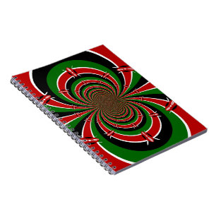 A Vibrant Kenyan Vision: Kenya Flag Kaleidoscope Notebook