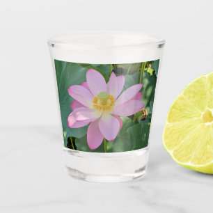 A vibrant lotus flower shot glass