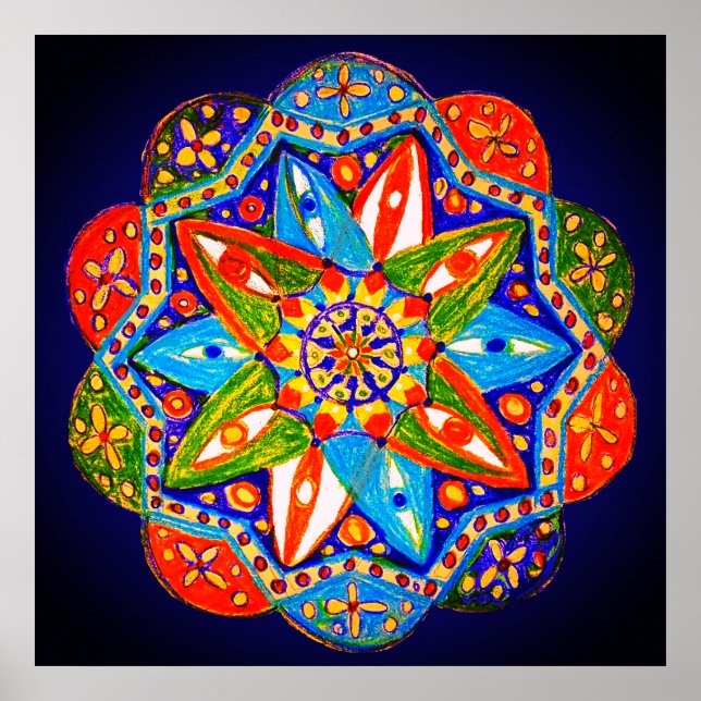 A vibrant mandala  poster (Front)