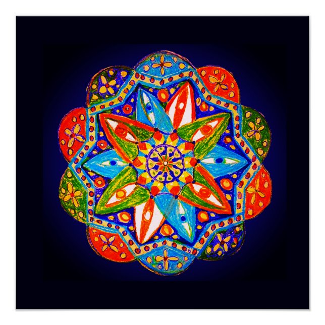 A vibrant mandala  poster (Front)
