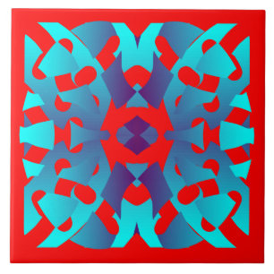 A vibrant multicolor classic pattern  ceramic tile