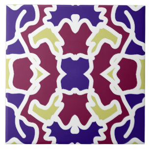 A vibrant multicolor classic pattern  ceramic tile