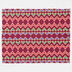 A vibrant multicolor fabric print pattern design f fleece blanket