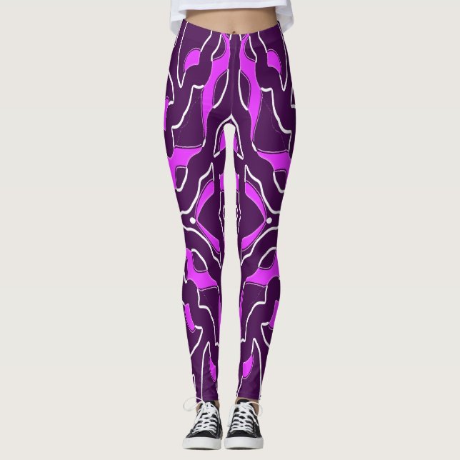 A vibrant multicolor "Ratti_Creative_Arts"   Leggings (Front)