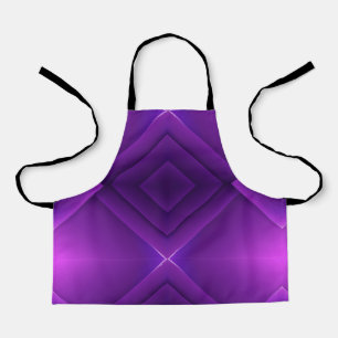 A vibrant purple apron with a geometric diamond 